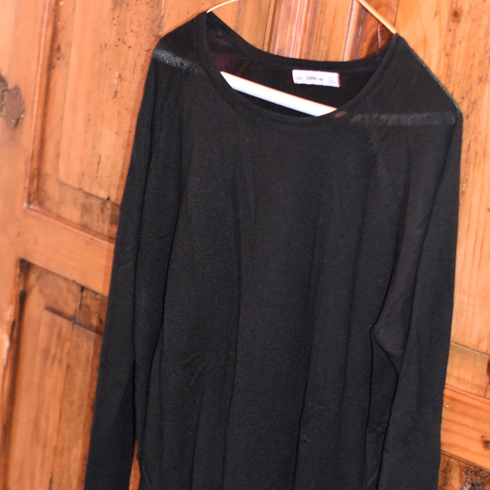 Zara Knit High Low light sweater